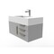 Castello Usa Nile 36" Wall Mounted Gray Vanity With White Top AndAnd Gold Handles CB-MC-36G-GLD-2053-WH - alternate 5